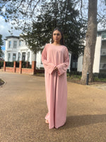 Pink and Gold Closed Abaya